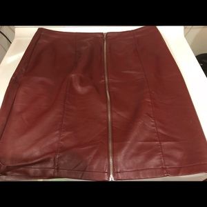 Pleather Skirt with zipper detail